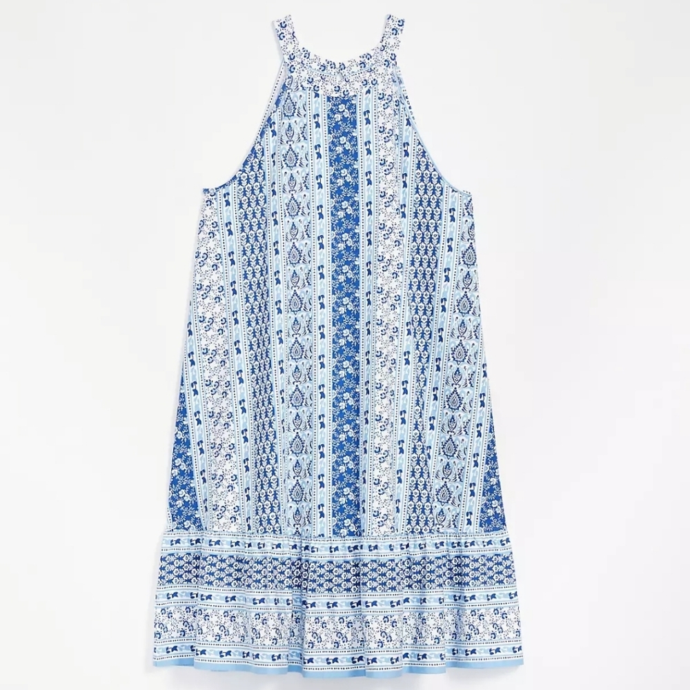 LOFT Blue Paisley Dress